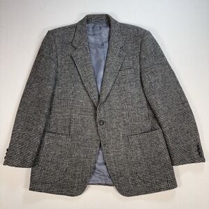 Harris Tweed Blazer‎ Men's 42* Gray Woven Pure Virgin Wool Eaton Birkdale *READ*